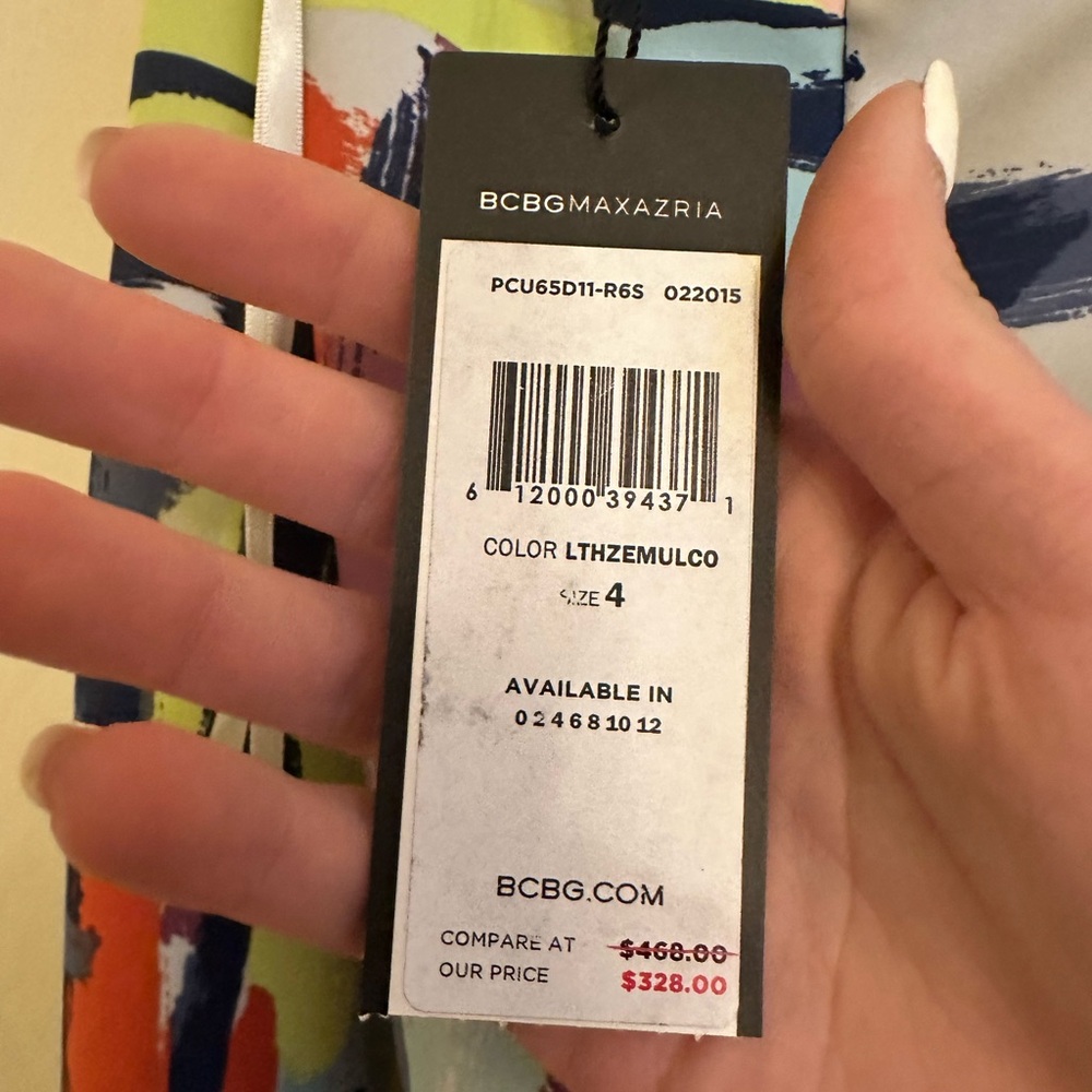 BCBGMaxAzria Blue and Red Sheath Maxi Dress - Picture 7 of 7